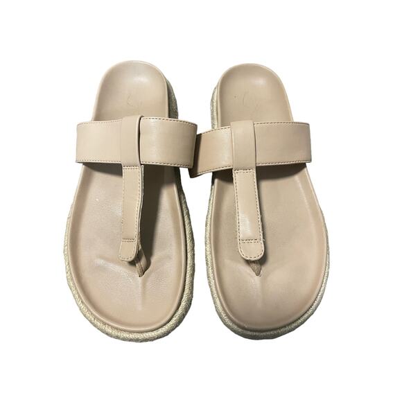 JOIE Nacho Tan Strap Sandals Slip On Flip Flops Natural Bohemian Size 7.5 - Picture 1 of 6
